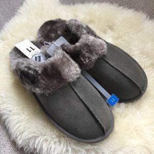 chandra suede scuff slippers